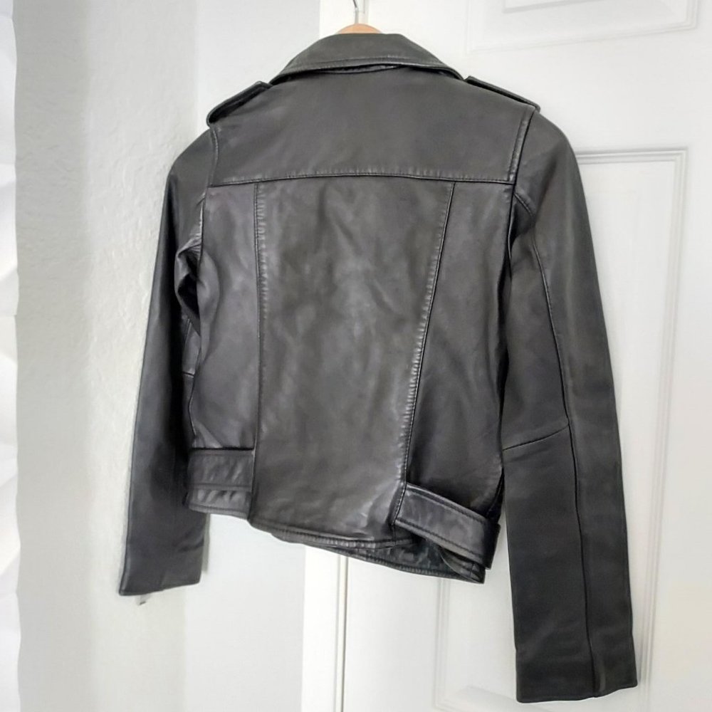 NWT All Saints Balfern Biker jacket, black, US 4 - Picture 4 of 16